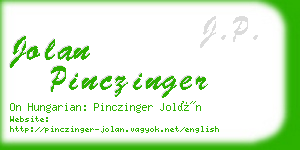 jolan pinczinger business card